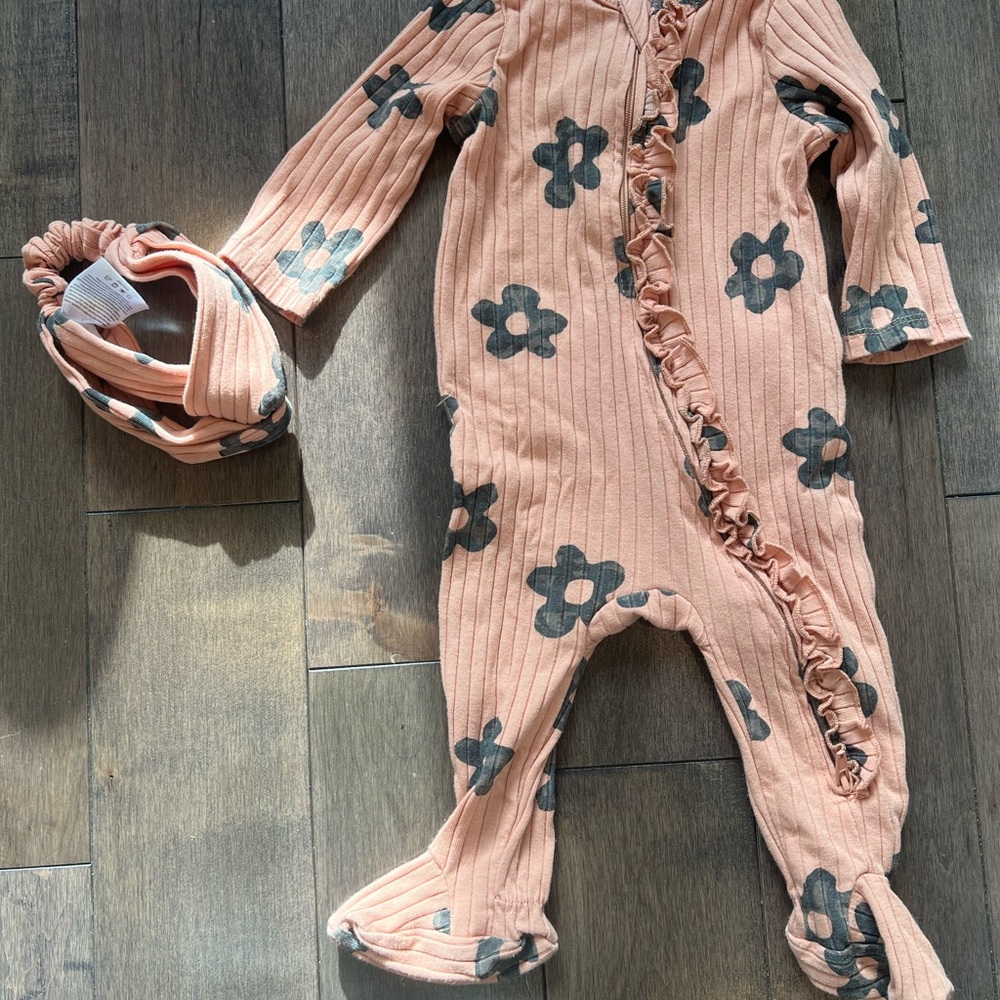 Jessica Simpson Orange Footies Cozy One Piece